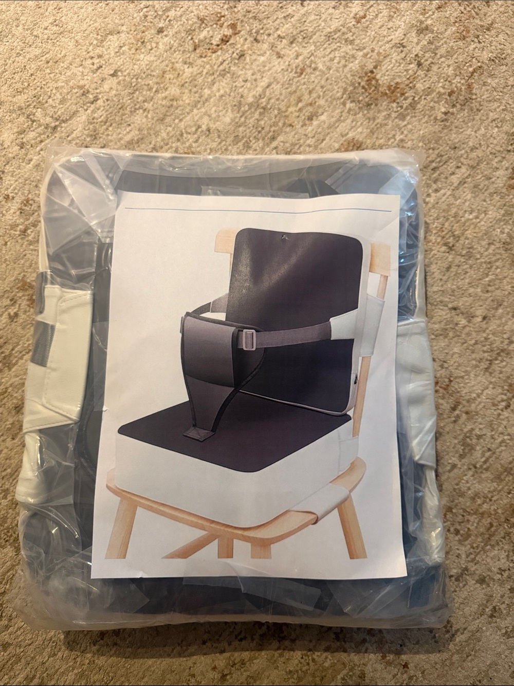 Portable Child Booster Seat Cover - Black and White